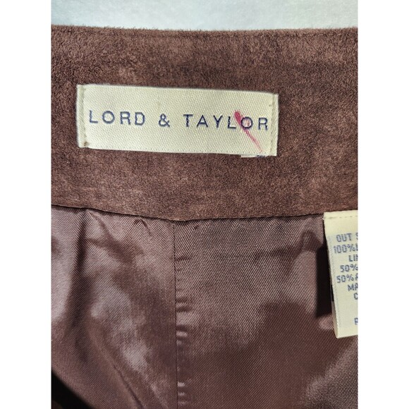 VTG Suede Patchwork Argyle Skirt Size 10 Academia Preppy Lord & Taylor - Picture 6 of 7